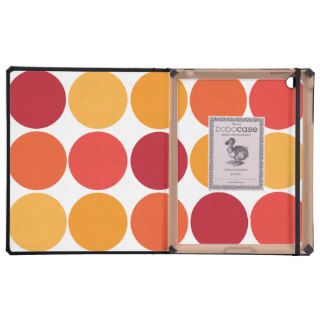 Bold Red Orange Big Polka Dots Circles Pattern Cases For iPad
