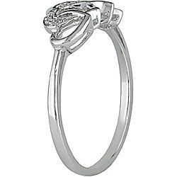 Miadora 10k White Gold Diamond Entwined Heart Ring Miadora Diamond Rings