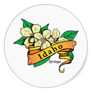 Idaho ID Syringa Flower Vintage Travel Souvenir Stickers