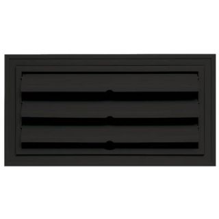Builders Edge 9.375 in. x 18 in. Foundation Vent with Ring for Remodeling, #002 Black DISCONTINUED 140160919002