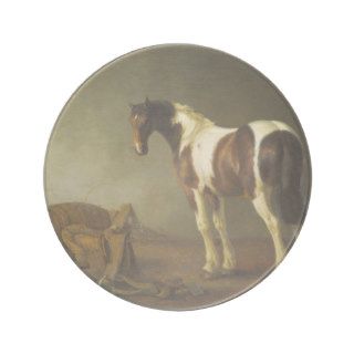 A Horse with a Saddle Beside It by Abraham Calraet Coaster