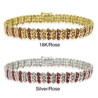 DB Designs 18k Two tone Gold over Silver Champagne Diamond Tennis Bracelet DB Designs Diamond Bracelets