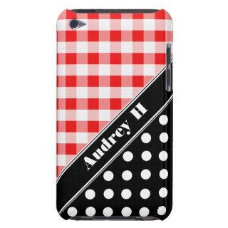 Red Gingham Black Polka Dot iPod Touch 4G Case Case Mate iPod Touch Case