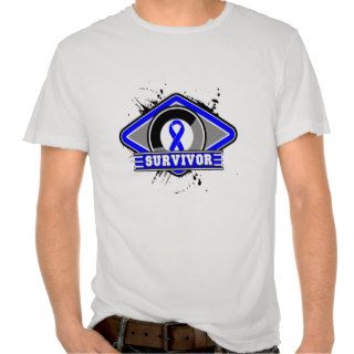 Colon Cancer Survivor Grunge Logo Tee Shirt