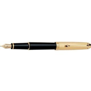 Aurora 88 Gold Plated Cap with Black Barrel Small Fountain Pen 