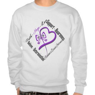 Faith Hope Love Butterfly   Alzheimers Disease Pullover Sweatshirt