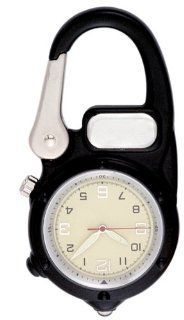 Mountain Gear Series Water Resistant Black Carabiner Clip On Watch with LED Micro Light, # 9250KX Watches