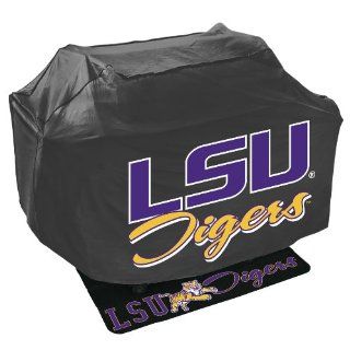 Mr. Bar B Q NCAA Grill Cover and Grill Mat Set, Louisiana State University Tigers LSU  Sports Fan Grill Accessories  Patio, Lawn & Garden