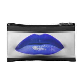 Blue Lipstick Lips Makeup Bags