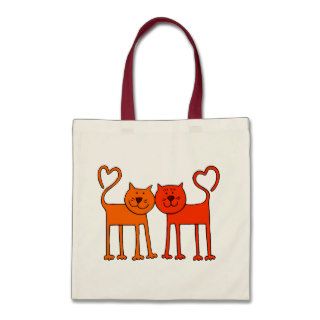 CAT VALENTINE'S DAY 4 CANVAS BAGS