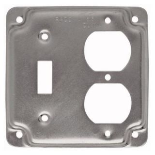 Raco 2 Gang Square Duplex Receptacle and Toggle Switch Cover 906C