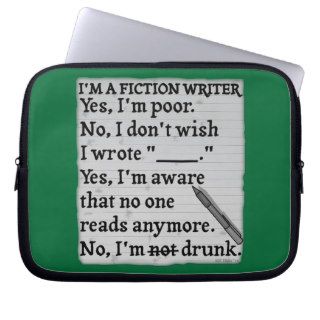 Funny Fiction Writer Answer Sheet Paper Drunk Laptop Sleeve