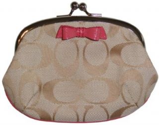 Coach Signature Stripe Bow Framed Coin Purse 64180 Shoes