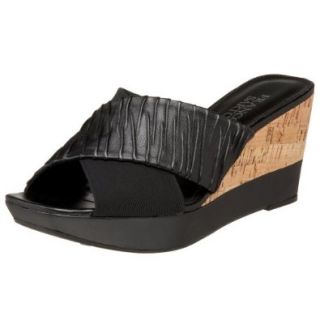 Franco Sarto Women's Gilt Wedge Slide,Black Nappa,7 N US Shoes