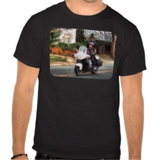 Motorcycle Cop on Patrol Tee Shirts