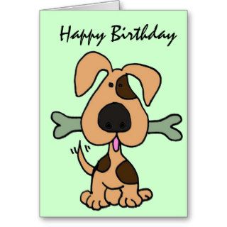 DG  Happy Birthday Puppy and Bone Card