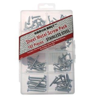 Crown Bolt 102 Pieces Stainless Steel Sheet Metal Screw Assortment Kit 03142