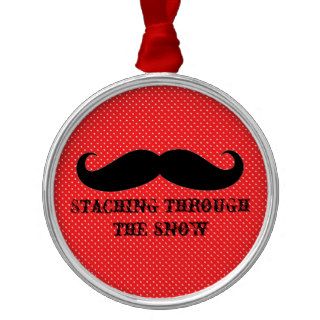 Funny hipster mustache holiday xmas mustaches christmas tree ornaments