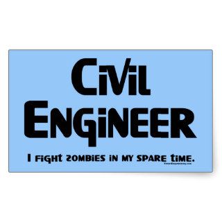 Civil Engineer Zombie Fighter Rectangular Stickers