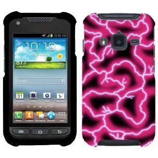 Samsung Galaxy Rugby Pro Red Lighting on Black Hard Case Phone Cover Cell Phones & Accessories
