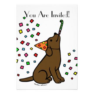 Birthday Chocolate Labrador Cartoon Announcements