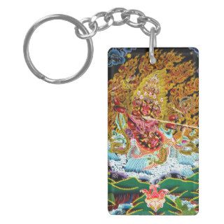 Cool oriental tibetan thangka god tattoo art key chain