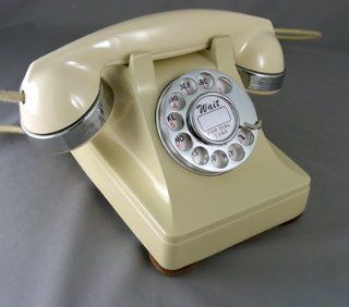 Western Electric Model 302 Telephone Custom Ivory and Chrome   With Rotatone Converter  Corded Telephones  Electronics
