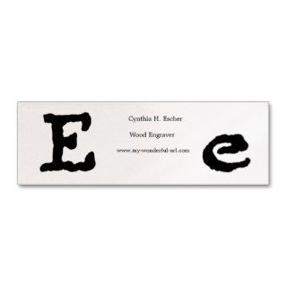 Artistic Letter "E" Hand Lettered Style Initial Business Card