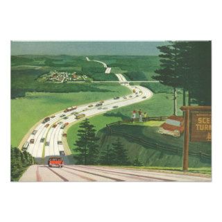 Vintage Scenic American Highways Change of Address Personalized Invitation