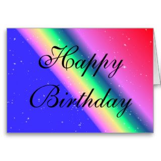 Pastel rainbow Happy Birthday Greeting Card