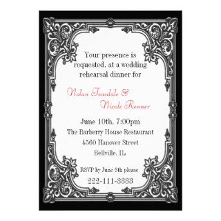 Gothic Wedding Rehearsal Dinner Invitation