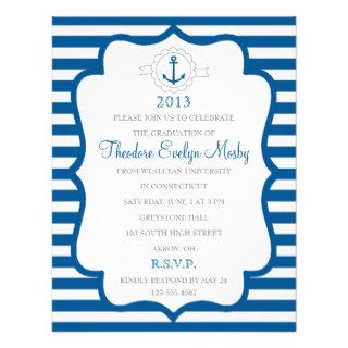 Nautical Theme Graduation Invitation
