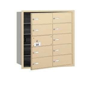 Salsbury Industries Sandstone USPS Access Front Loading 4B Plus Horizontal Mailbox with 10B Doors (9 Usable) 3610SFU