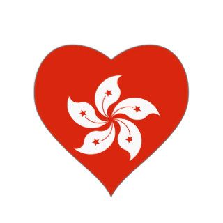 Hong Kong Flag HK Heart Sticker
