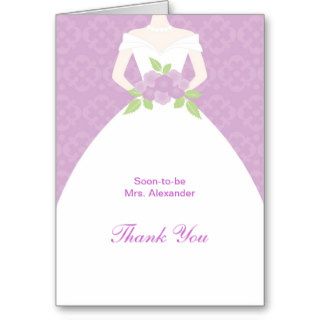 Bridal Shower Thank You (Purple) Greeting Cards