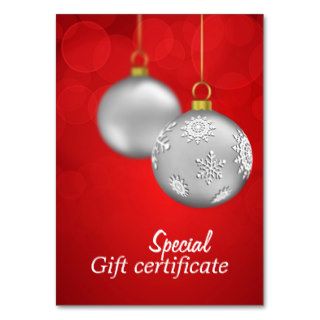 Christmas gift certificate business card templates