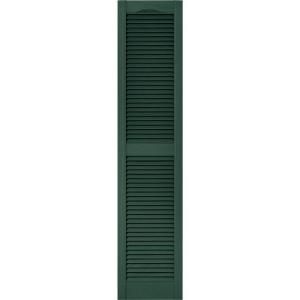 Builders Edge 15 in. x 67 in. Louvered Shutters Pair in #028 Forest Green 010140067028