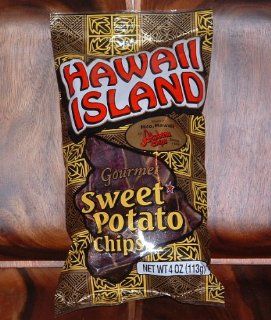 Hawaiian Island Atebara Gourmet Sweet Potato Chips (6 Bags each 4 oz)  Grocery & Gourmet Food