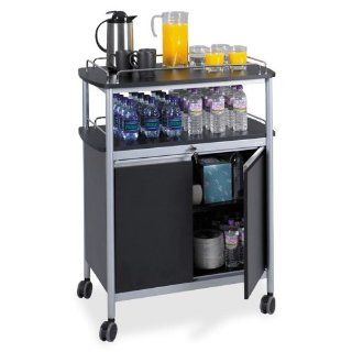 Safco Mobile Beverage Stand Mobile Beverage Stand, 33 1/2"x21 3/4"x43", Gray/Black