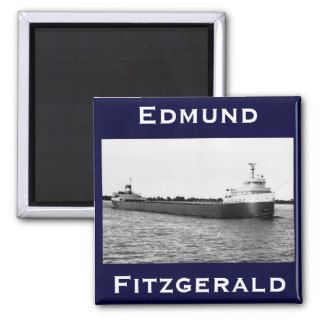 The Edmund Fitzgerald on the St. Clair River Fridge Magnets