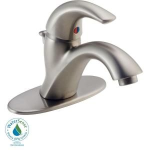 Delta Classic 4 in. Centerset 1 Handle Mid Arc Bathroom Faucet in Stainless Steel 583LF SSWF