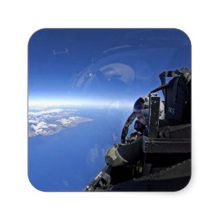 US Air Force captain looks out over the sky Square Sticker