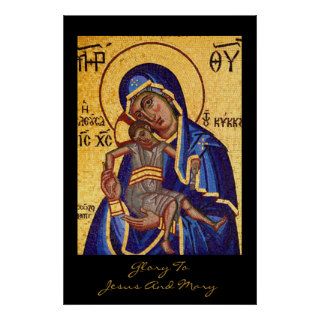 glory to jesus and mary poster