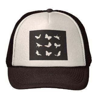 Black Butterfly Silhouettes Trucker Hat