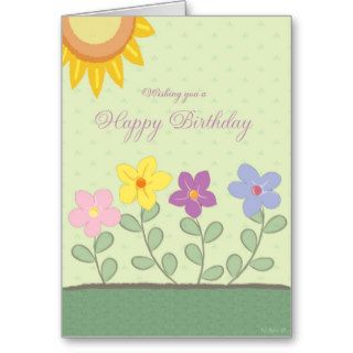 Graphic Floral Design Birthday Card