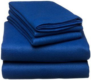 Pike Street Fleece Queen Sheet Set, Royal Blue   Pillowcase And Sheet Sets