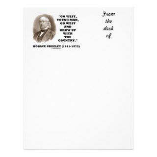Horace Greeley Go West Young Man Go West Personalized Letterhead
