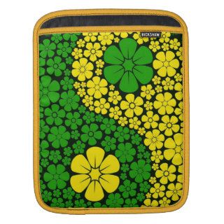 Green and Yellow Wild Flowers Yin Yang iPad Sleeves
