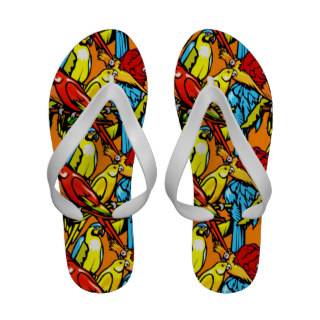 Colorful Tropical Birds Sandals