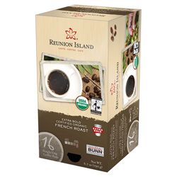 Reunion Island Extra Bold Fair Trade and Organic French Roast Single Cup Coffee Pods (96 Count) Coffee
